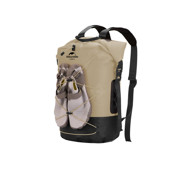 Naturehike 20L TPU Dry Wet Separation Waterproof Bag Outdoor Camping Tent Equip Backpack Large Capacity Portable - Khaki
