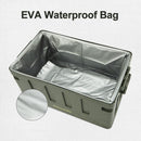 Naturehike 60L Foldable Portable Camping Storage Box with Bamboo Table Top - Army Green