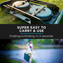 Mt Aspire Telescopic Folding Stool with LED Lamp, Waterproof Foldable Aluminium Frame Table - 3PCs Set (2 x stools, 1x table)