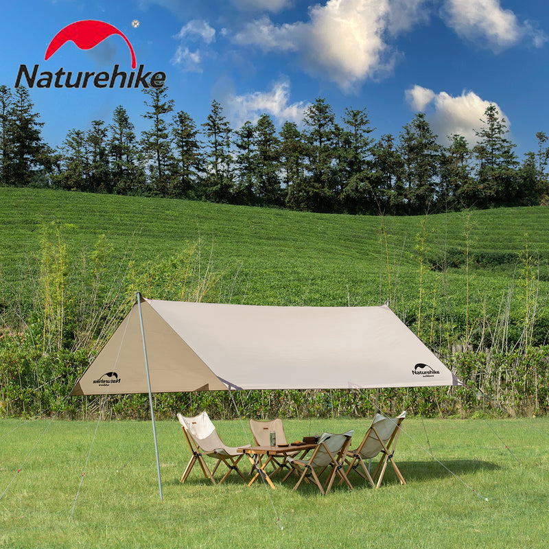 Naturehike Canopy Lightweight 4-6 Person Tent Tarp Shelters for Camping Hiking - Khaki 400x292cm