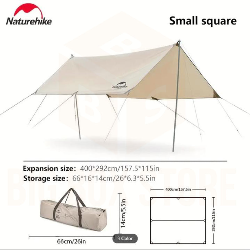 Naturehike Canopy Lightweight 4-6 Person Tent Tarp Shelters for Camping Hiking - Khaki