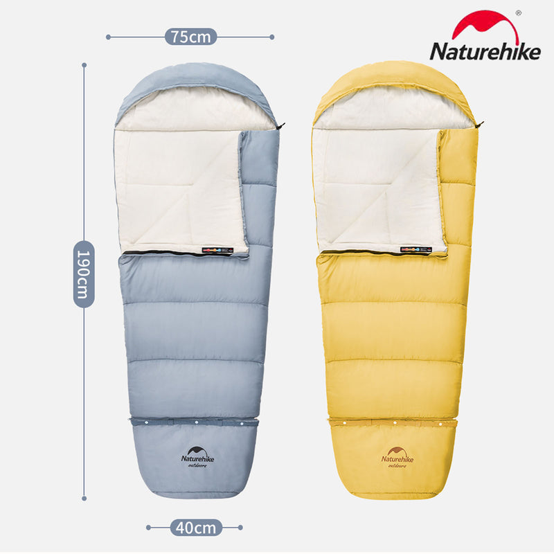 Naturehike Outdoor Children C300 Camping Sleeping Bag Hiking Gears Extended Stitching Envelope Children Kid Sleeping Bag - Blue