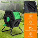 Viviendo 60L Tumbling Garden Compost Bin Heavy Duty 360 Degree Rotating Recycle - Green