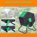 Viviendo 60L Tumbling Garden Compost Bin Heavy Duty 360 Degree Rotating Recycle - Green