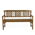 HORTIKRAFT Wooden Garden Bench Outdoor Furniture 3-Seater Lounge Patio Lattice