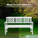 HORTIKRAFT Wooden Garden Bench Outdoor Furniture 3-Seater Lounge Patio Lattice