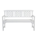 HORTIKRAFT Wooden Garden Bench Outdoor Furniture 3-Seater Lounge Lattice - White