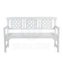 HORTIKRAFT Wooden Garden Bench Outdoor Furniture 3-Seater Lounge Patio Lattice
