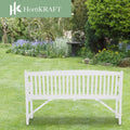 HORTIKRAFT Wooden Garden Bench Outdoor Furniture 3-Seater Lounge Patio Dark Wood