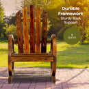 HortiKRAFT Wooden Wagon Wheels Bench Outdoor Chair Single Garden Furniture Patio