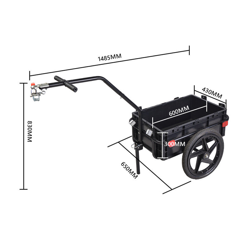 Mt Aspire Bicycle Cargo Trailer with Cart and Cover Bike Wagon Trailer 60kg