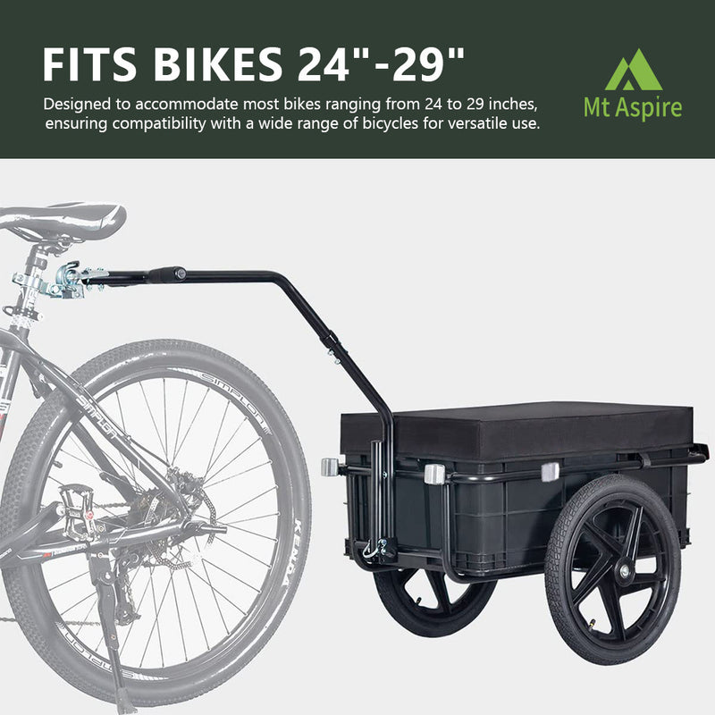Mt Aspire Bicycle Cargo Trailer with Cart and Cover Bike Wagon Trailer 60kg