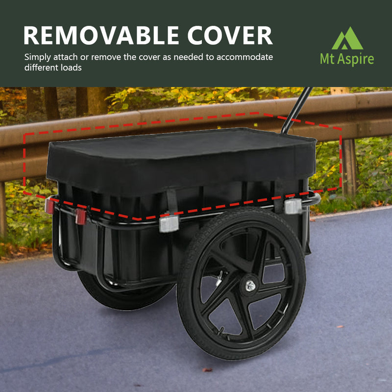 Mt Aspire Bicycle Cargo Trailer with Cart and Cover Bike Wagon Trailer 60kg