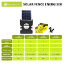 HortiKraft Solar Powered Electric Fence Energizer 5-20km Coverage Poly Tape Rope