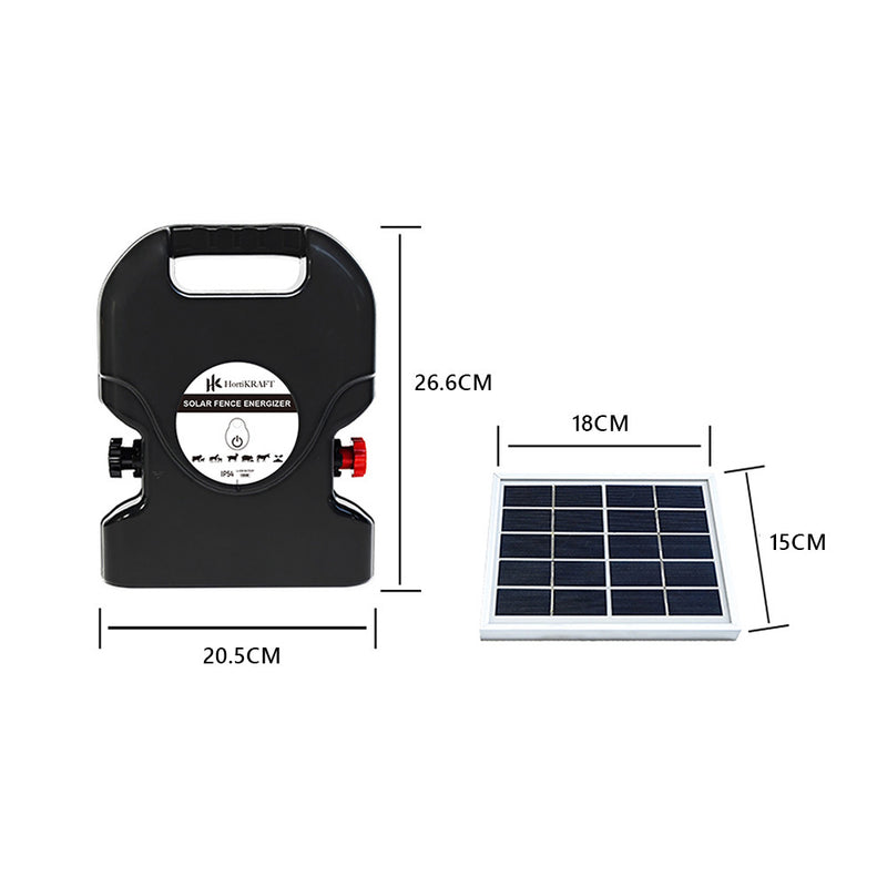 HortiKraft Solar Powered Electric Fence Energizer 5-20km Coverage Poly Tape Rope