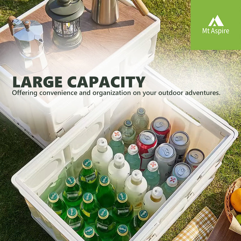 Mt Aspire Folding Camping Storage Box - 30L Organizer with Handle for Picnic