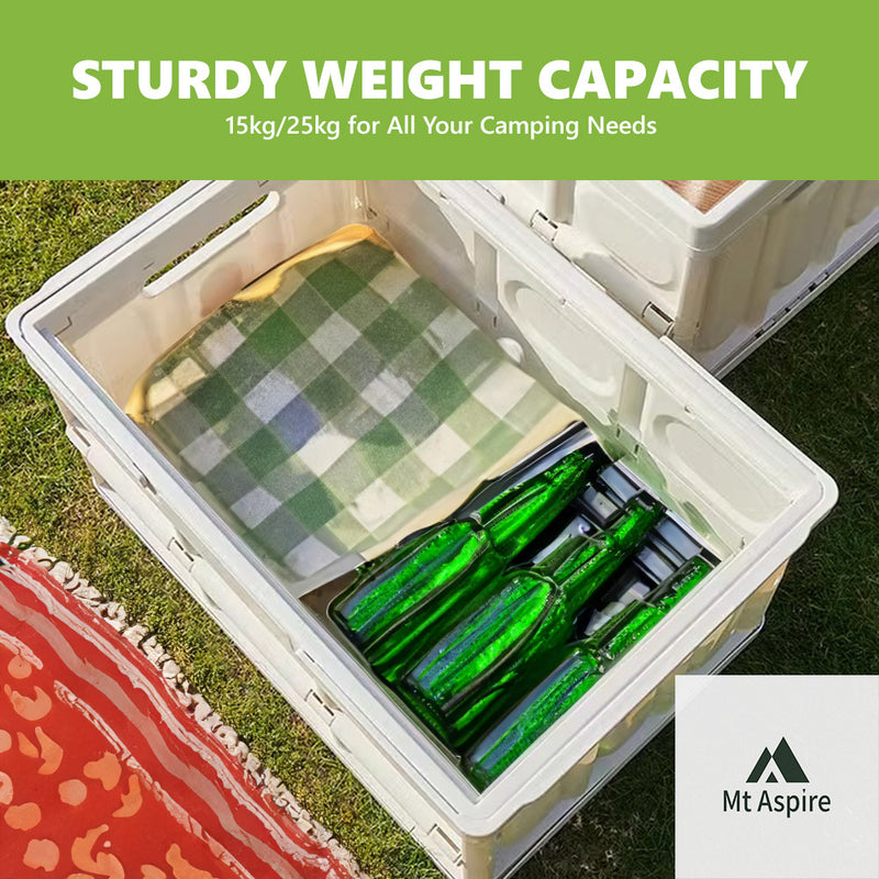 Mt Aspire Folding Camping Storage Box - 30L Organizer with Handle for Picnic