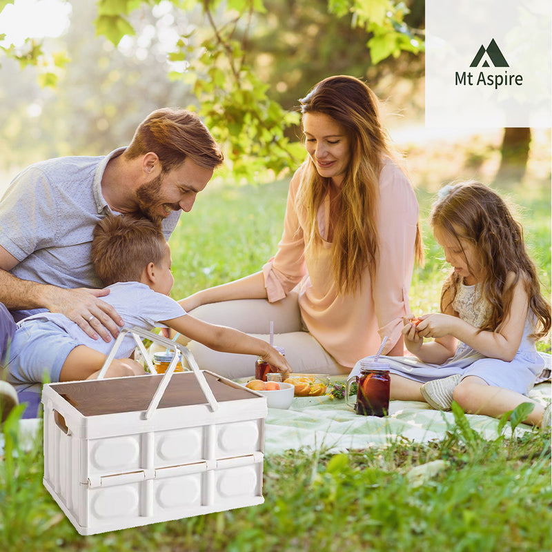 Mt Aspire Folding Camping Storage Box - 30/55L Organizer with Handle Picnic