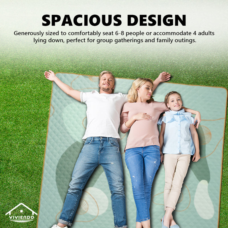 Viviendo Picnic Blanket Rug Waterproof with Leather Carry Strap Outdoor Beach Mat