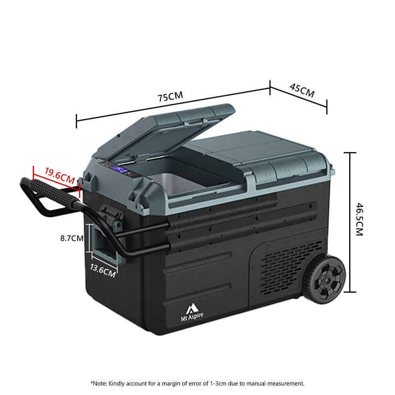 Mt Aspire 38L Dual Zone Portable Camping Fridge Freezer Cooler Caravan Car 12V/ 24V/240V