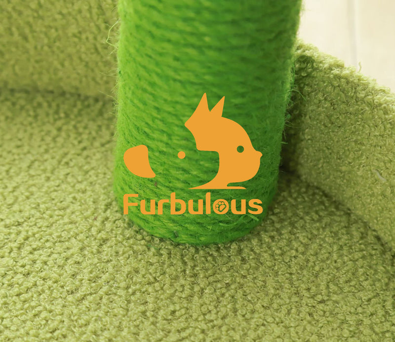 Furbulous Corn Cob Cat Scratching Post with Calming Cat Bed Fluffing soft for Kitty to Rest and Sleep