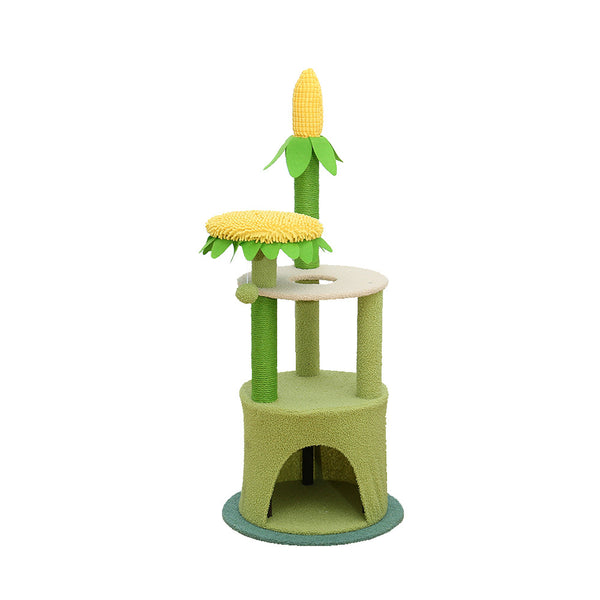 Furbulous Daisy Cat Tree Multilevel Cat Tower with Scratching Pole and Resting Platform