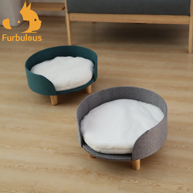 Furbulous Luxury Pet Sofa Bed Round Dog Cat Kitty Puppy Couch Soft Cushion Chair