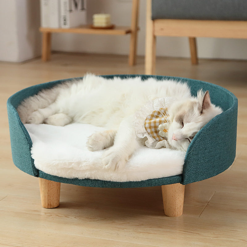 Furbulous Pet Sofa Bed Fluffy Calming Luxury Cat Rest Sleep Pet Furniture - Emrald