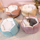 Furbulous Calming Pet Bed with Fluffy Soft Cushion for Cat and Small Dog to Rest and Sleep - Blue