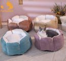 Furbulous Calming Pet Bed with Fluffy Soft Cushion for Cat and Small Dog to Rest and Sleep - Purple