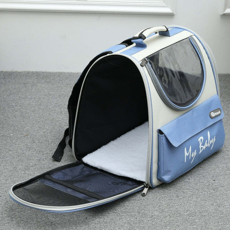 Furbulous Large Pet Carrier Backpack for Outdoor Cat or Dog with Viewing window Side pockets, and Cozy Cushion