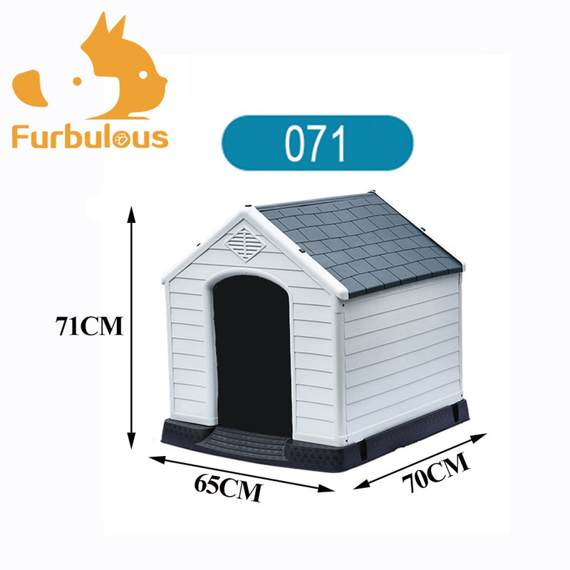 Furbulous Dog Kennel and Indoor Outdoor Heavy Duty Dog House - Slate Roof Regular