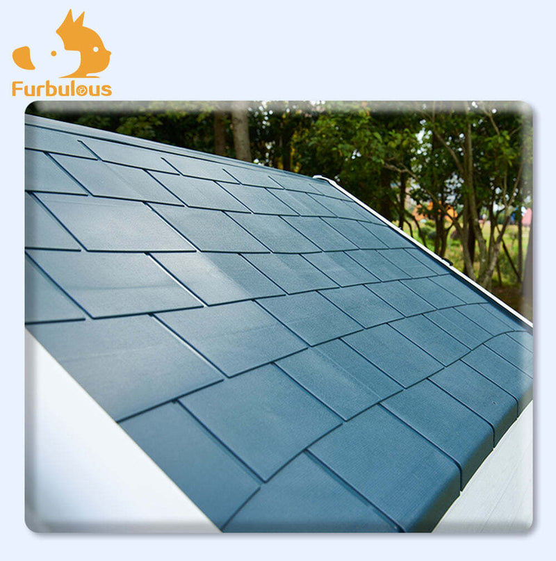 Furbulous Dog Kennel and Indoor Outdoor Heavy Duty Dog House - Slate Roof Regular