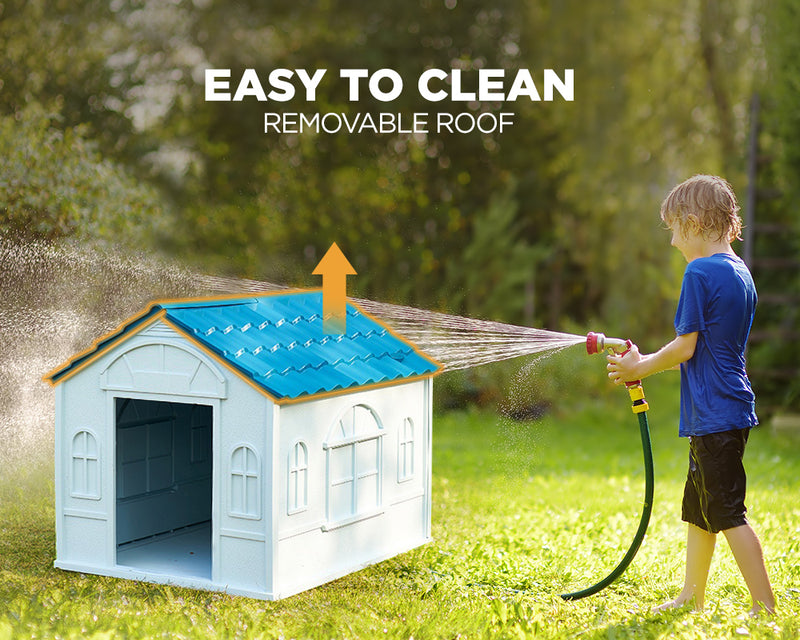 Furbulous Dog House and Indoor Outdoor Heavy Duty Dog Kennel - Tiled Roof - Large