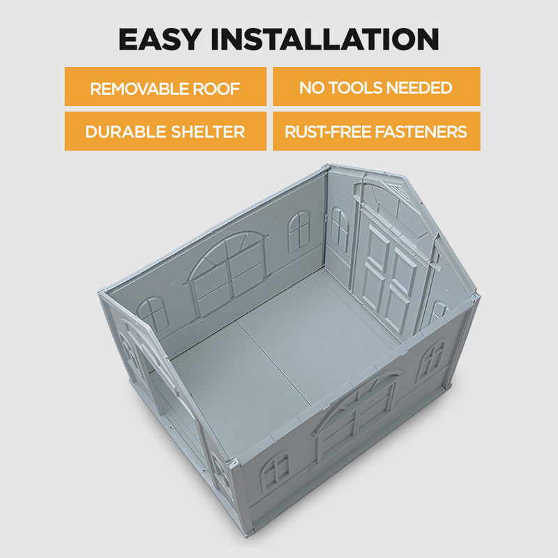 Furbulous Dog House and Indoor Outdoor Heavy Duty Dog Kennel - Tiled Roof - Large