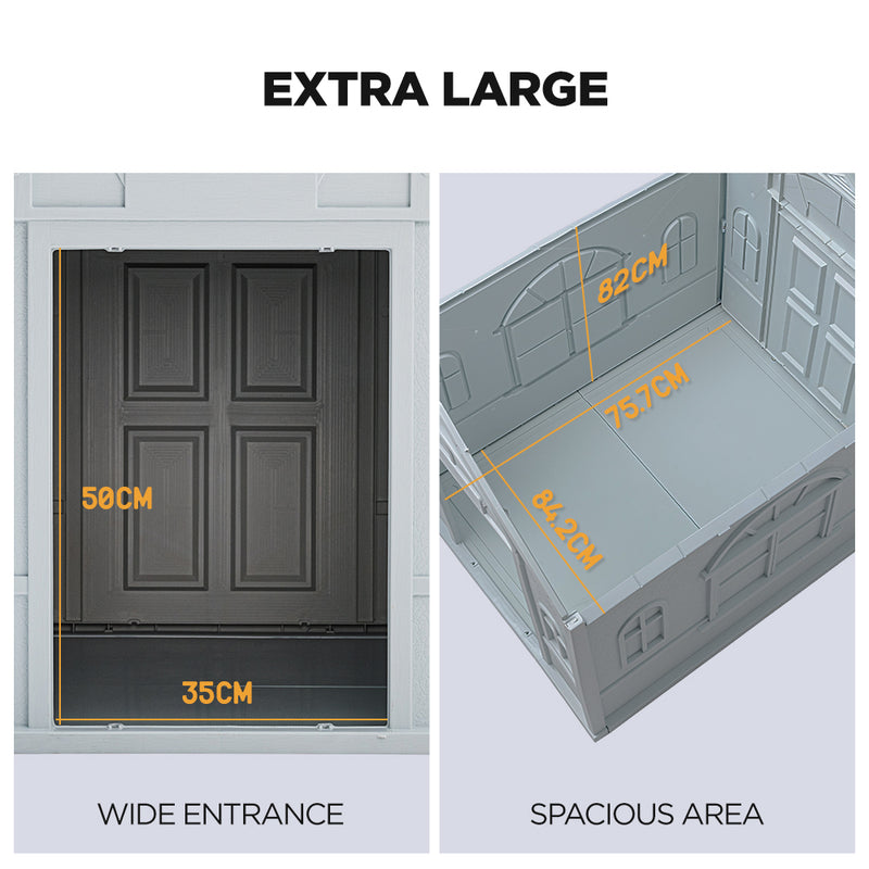 Furbulous Dog House and Indoor Outdoor Heavy Duty Dog Kennel - Tiled Roof - Large
