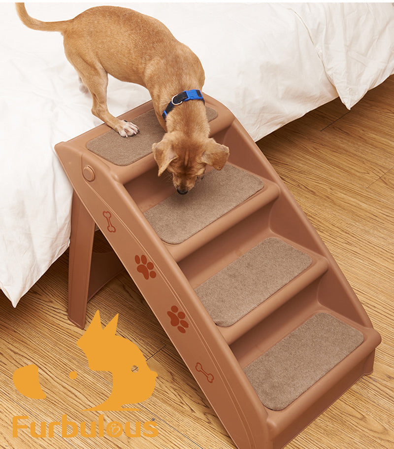 Furbulous Foldable Pet Stairs Portable Lightweight Indoor Ladder