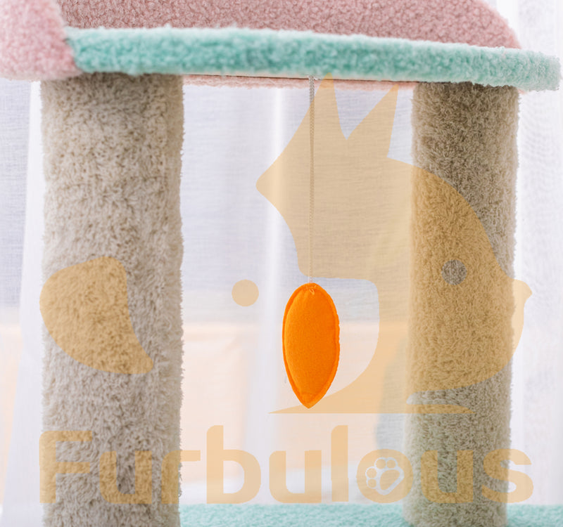 Furbulous 75cm Cat Tree Scratching post and Cat tower with Sisal Scratching Rope - Green Leaf