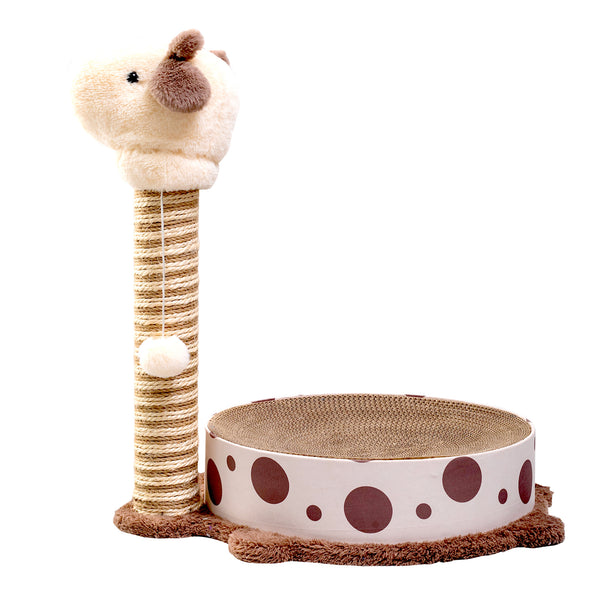 Furbulous Giraffe Cat Scratching Post Sisal Vertical Cat Scratcher Toy - Nap Bed Model