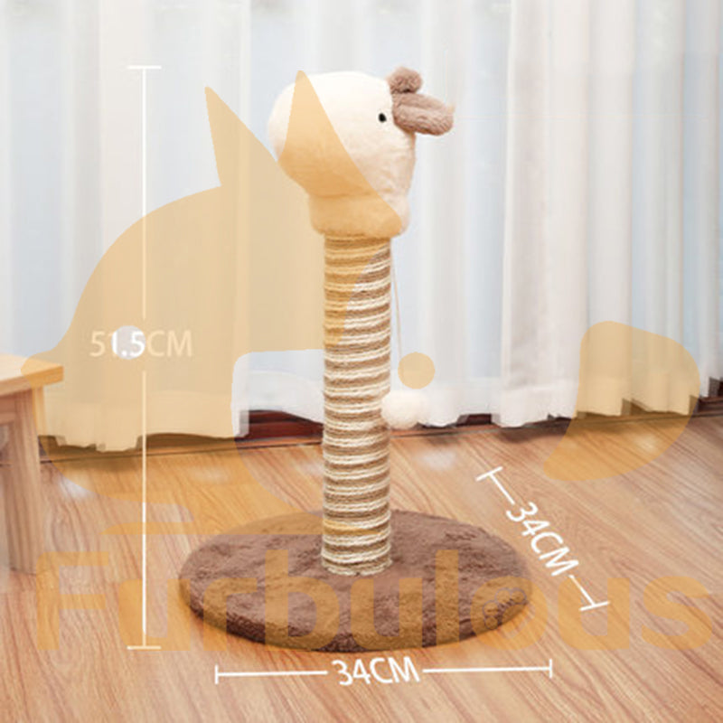 Furbulous Giraffe Cat Scratching Post Sisal Vertical Cat Scratcher Toy