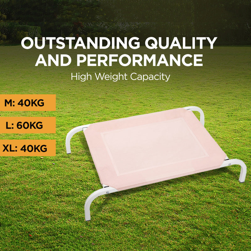 Furbulous Elevated Cooling Pet Bed Steel Frame Trampoline Indoor Outdoor Pets Dogs Large - Pink