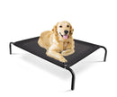 Furbulous Elevated Cooling Pet Bed Steel Frame Trampoline Indoor Outdoor Pets Dogs Large - Black