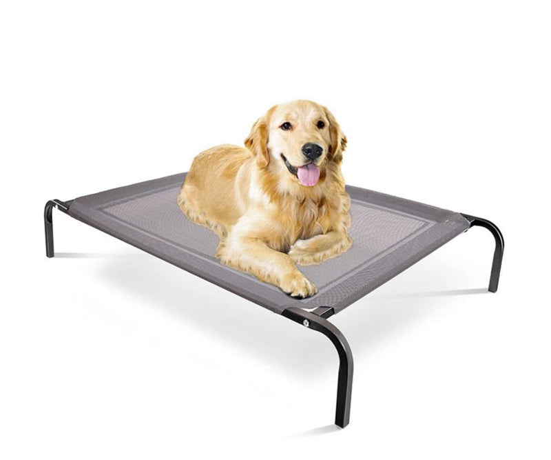 Furbulous Elevated Cooling Pet Bed Steel Frame Trampoline Indoor Outdoor Pets Dogs Large - Grey