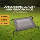 Furbulous Elevated Cooling Pet Bed Steel Frame Trampoline Indoor Outdoor Pets Dogs Large - Grey