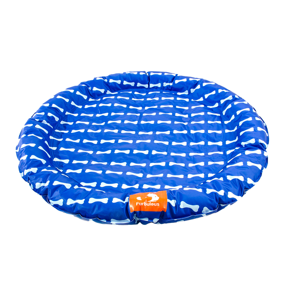 Furbulous 75cm Round Pet Cooling Bed Dog or Cat Non-Toxic Cooling Mat for Summer - Blue