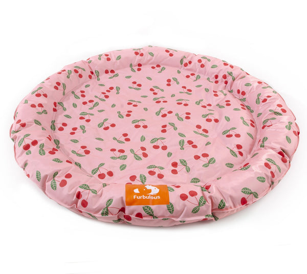 Furbulous 75cm Round Pet Cooling Bed Dog or Cat Non-Toxic Cooling Mat for Summer - Pink