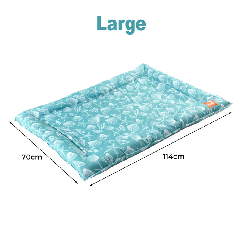 Furbulous Pet Cooling Bed Dog or Cat Non-Toxic Cooling Mat for Summer Rectangular 70cm x 114cm - Green