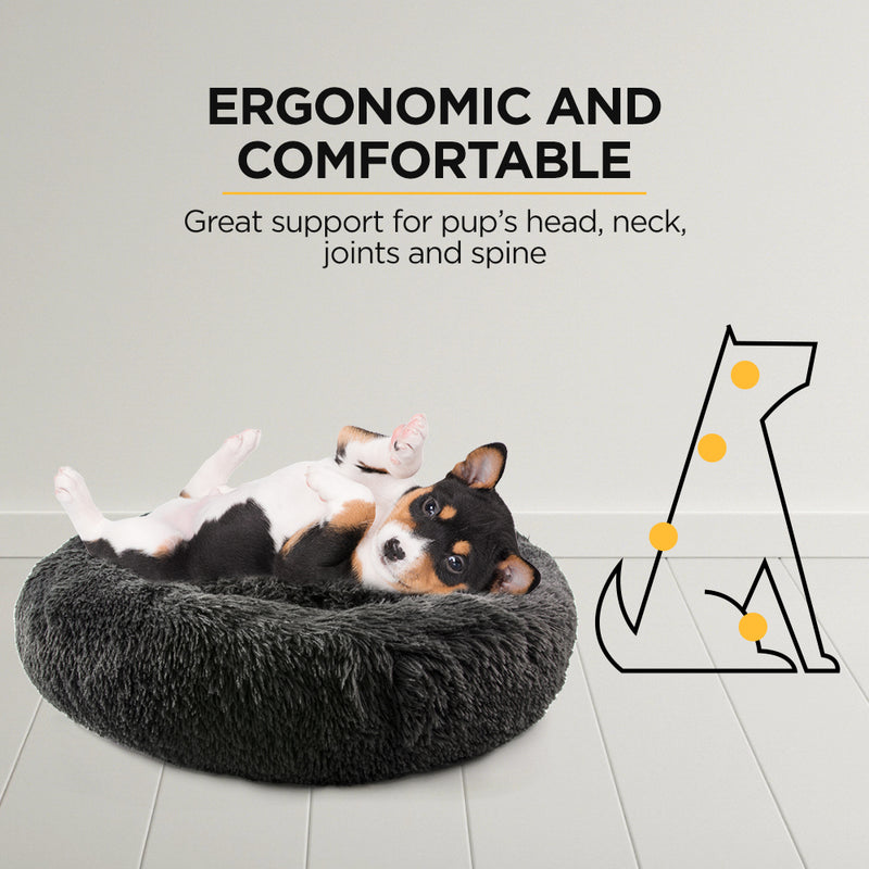 Furbulous Calming Dog or Cat Bed in Dark Grey - Medium 60cm x 60cm