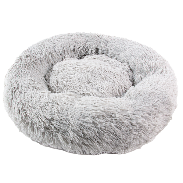 Furbulous Medium Calming Dog or Cat Bed in Light Grey - Medium 60cm x 60cm