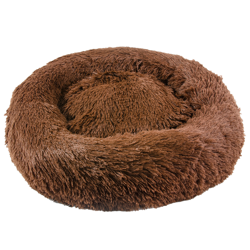 Furbulous Calming Dog or Cat Bed in Brown - Large 70cm x 70cm